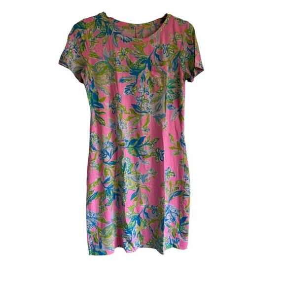 Lilly Pulitzer Declan T-Shirt Dress Short Sleeves Squeeze the Day Multi Small - Picture 1 of 8